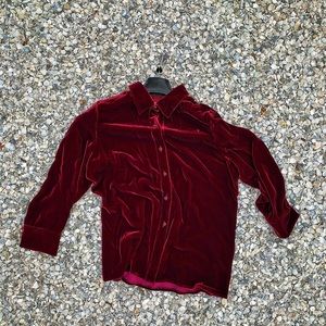 Petite Sophisticate Velvet Blouse